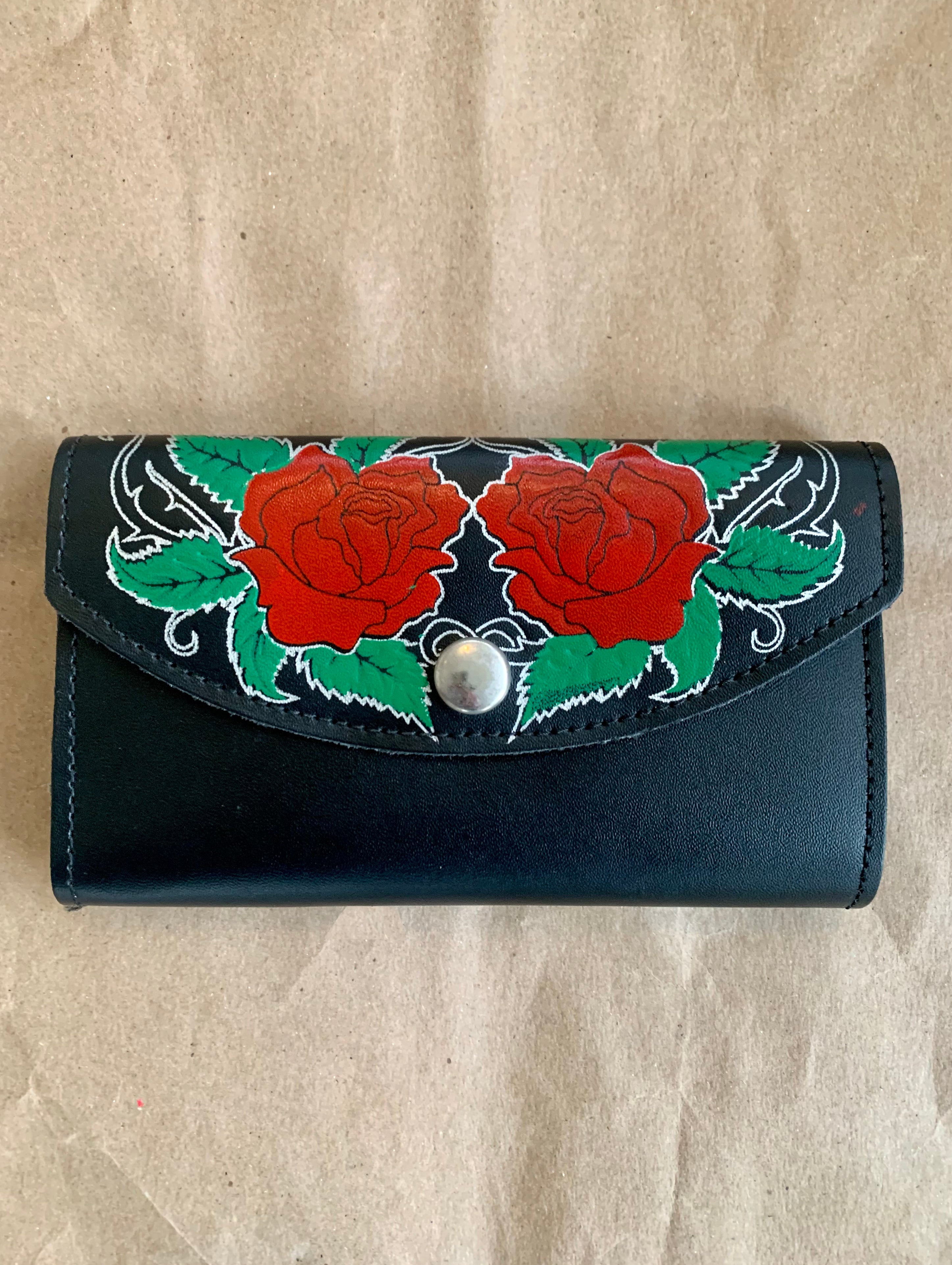 Carved and painted leather clutch wallet - the inside was almost harder  than the outside : r/crafts