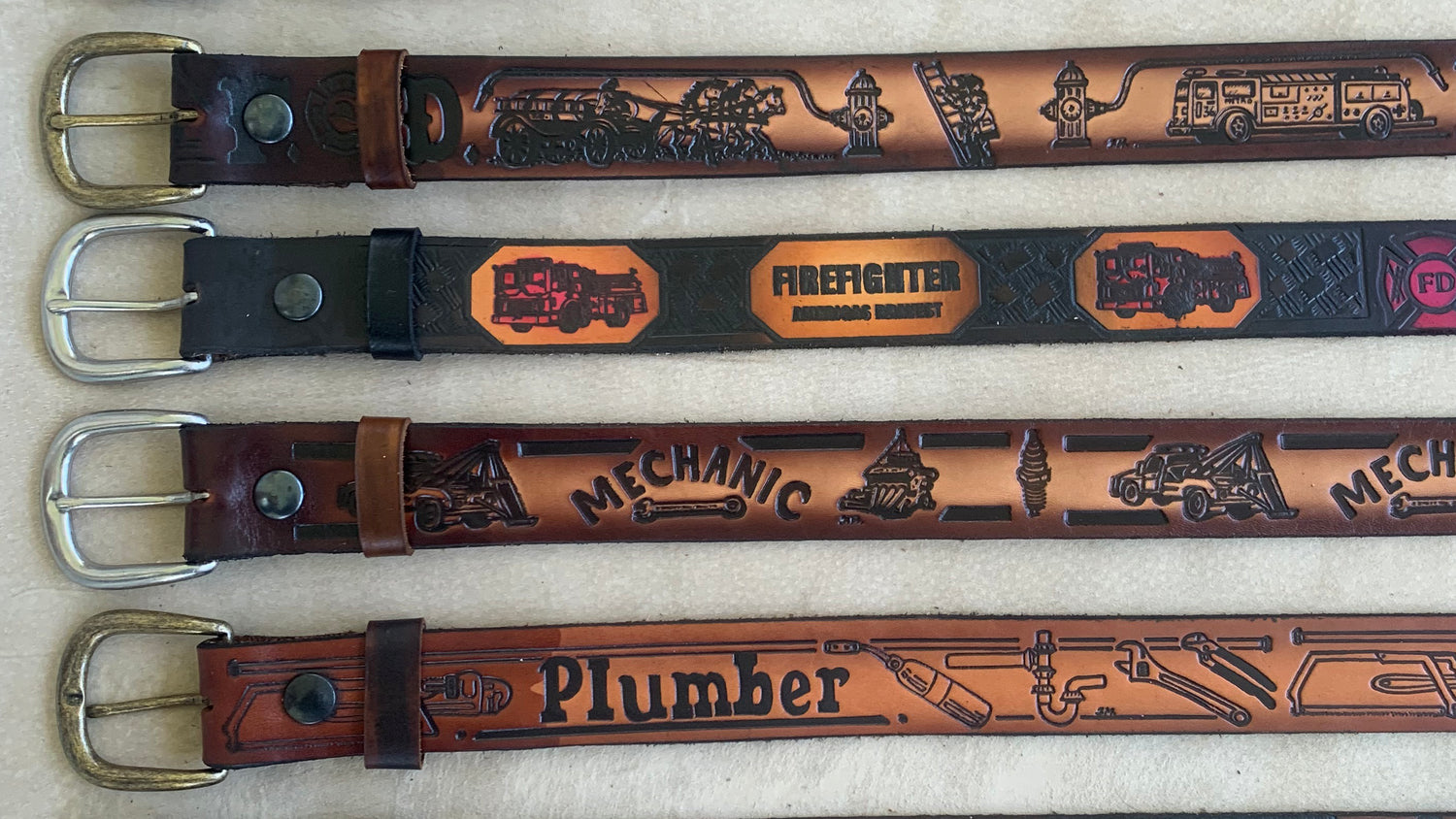 CARRIESU Personalized Custom Name Leather Belt, Customize Text